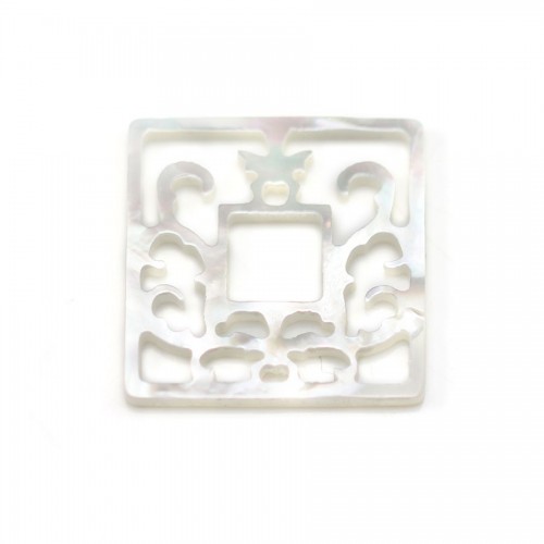 Nacre blanche ronde arbre 12mm x 1pc