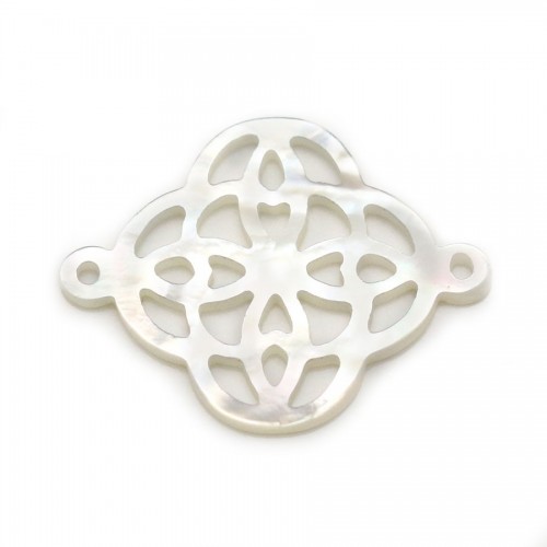 White mother openwork Celtic motif 18mm x 1pc