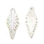Nacre de couleur blanche, en forme de feuille, 8 * 20mm x 1pc