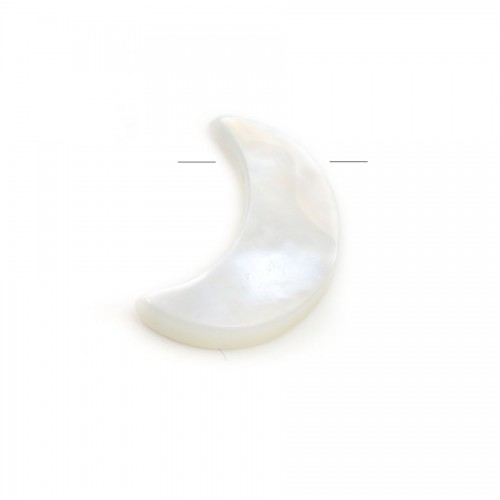 Nacre blanche lune 7x11mm x 1pc