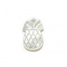 Nacre de couleur blanche, en forme d'ananas, 10 * 17.5mm x 1pc