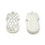 Nacre de couleur blanche, en forme d'ananas, 10 * 17.5mm x 1pc