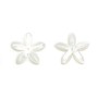 Nacre de couleur blanche et en forme de fleur, mesurant 18mm x 1pc