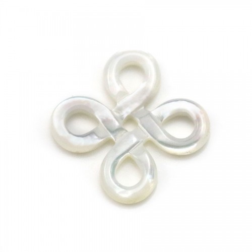 Pink mother-of-pearl chinese knot 15mm x 1pc