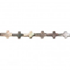 Nacre grise Croix 9x11mm x 40cm (34pcs)