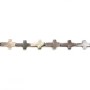 Nacre grise Croix 9x11mm x 40cm (34pcs)