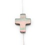 Nacre grise Croix 9x11mm x 40cm (34pcs)