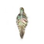 Nacre de couleur grise, en forme de feuille, 8 * 20mm x 1pc