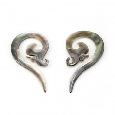 Nacre grise cygne 36x50mm x 2pcs