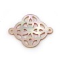 Nacre rose en motif celtique ajouré 18x24mm x 1pc