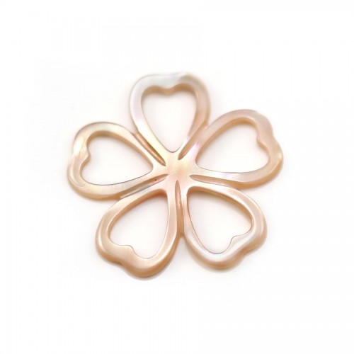 Nacre blanche en fleur plate 16mm x 1pc