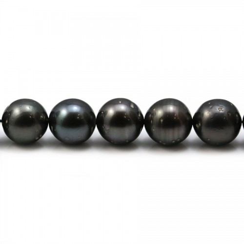 Pearls of Tahiti grey clear round 8.5-9.4mm x 40cm