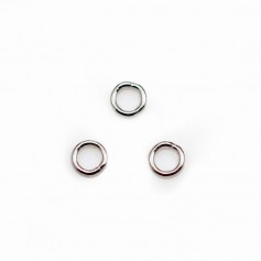 Anneaux  Rond Soudé 4 x 0,6mm argent 925 rhodié x10 st