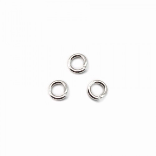 Anneaux ouverts 3x0,6 mm argent 925 rhodie   x 20pcs