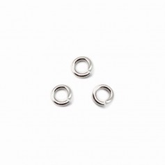 Anneaux ouverts 3x0,6 mm argent 925 rhodie   x 20pcs