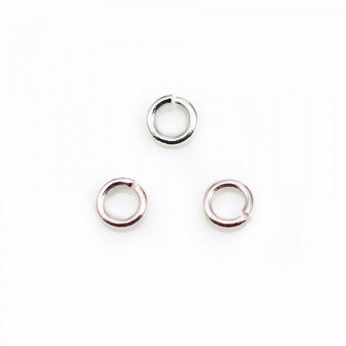 925 Silver Rings, Open Round,  4x0.8mm, x 20 pcs 