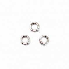 Anneaux ouverts 4x0,6 mm argent 925 rhodie   x 20pcs
