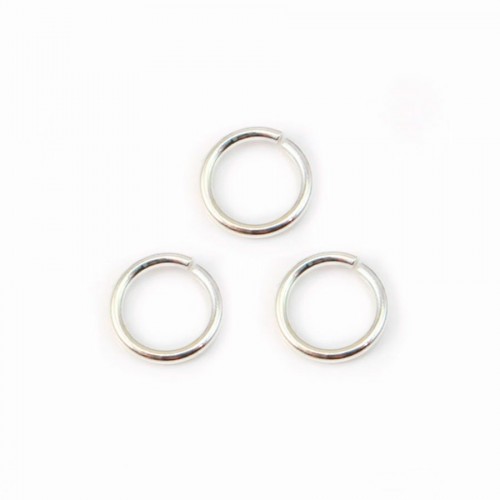 925 Silver, Open Round Rings, 7 X0.9mm, 10 pcs 