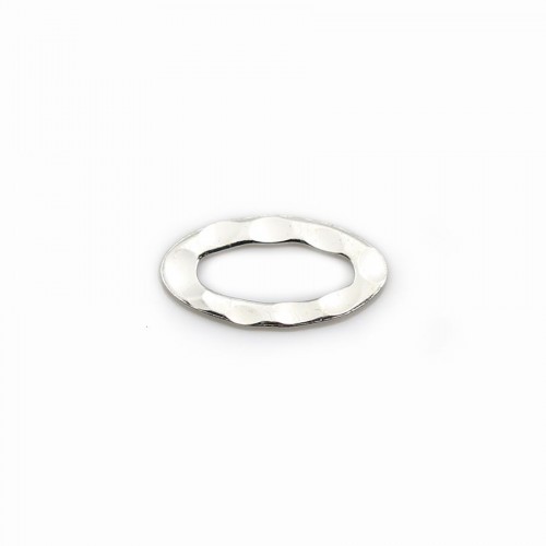 Anneaux martele argent 925 ovale soudé 7x13mm x 4pcs
