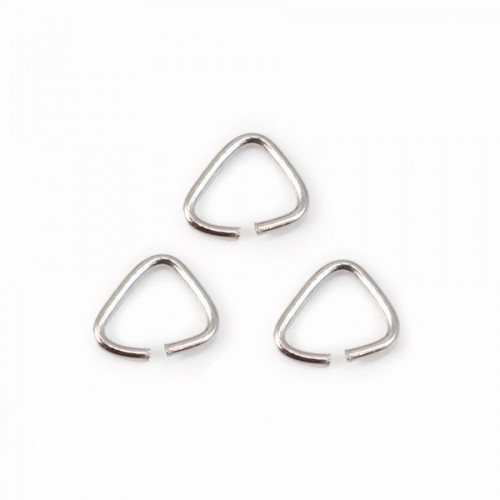 Anneaux ouverts triangulaires 4x4x0,6 mm argent 925 rhodie x20PCS