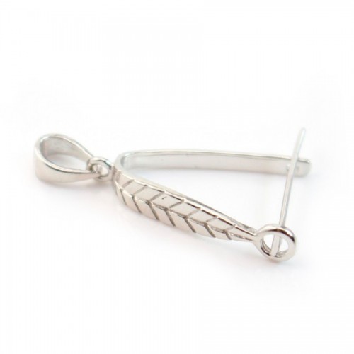 Bélière Arche, Argent 925 rhodié, 12x28mm x 1 pcs