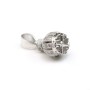 Attache pompon strass, argent 925 rhodié, 20mm x 1pc