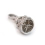 Attache pompon strass, argent 925 rhodié, 34mm x 1pc