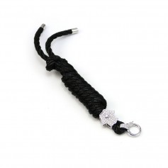 Attache pendentif en argent 925 et cordon polyester x 1pc