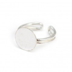 Argent 925 Bague réglable support ronde pour cabochon 12mm x 1pc