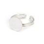 Argent 925 Bague réglable support ronde pour cabochon 12mm x 1pc