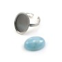 Bague réglable en argent 925, avec un support ovale 13x18mm x 1pc