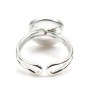 Bague   réglable support rond 12mm en argent 925 x 1pc