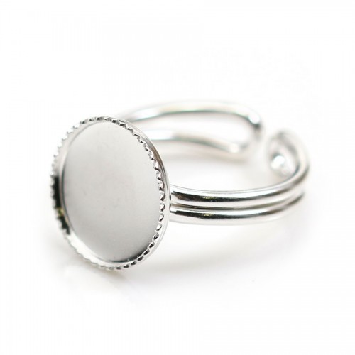 925 silver adjustable ring 10mm round base x 1pc