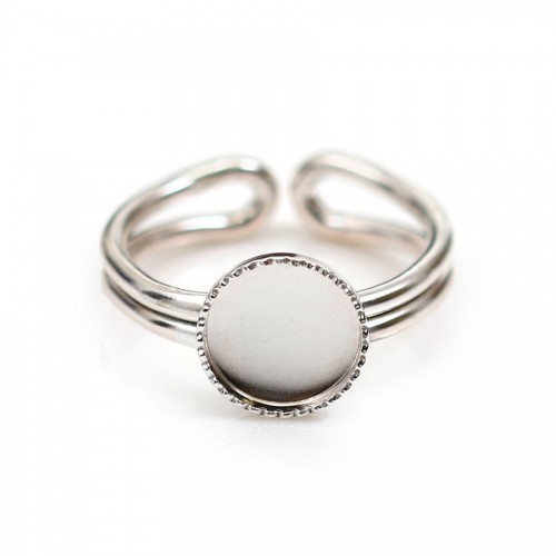 925 silver adjustable ring 10mm round base x 1pc