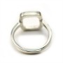 Bague réglable support cabochon carré 10mm en argent 925 x 1pc