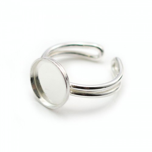 925 silver adjustable ring 10mm round base x 1pc