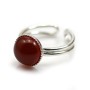 Bague réglable en argent 925, avec un support rond de 10mm x 1pc