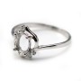 Argent 925 Support Bague pour les cabochons 4x6mm & Zircon x 1pc