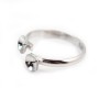 Argent 925 support bague réglable pour double perles semi-percées x 1pc 