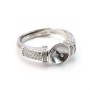 Argent 925 Support Bague réglable pour perles semi-percés & Zircon x 1pc
