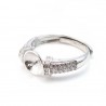 Argent 925 Support Bague réglable pour perles semi-percés & Zircon x 1pc