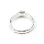 Bague réglable avec socle plat et tige, en argent 925, pour perles semi-percées x 1pc