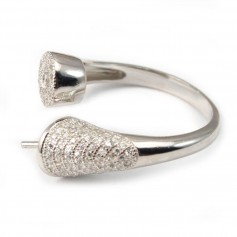 Argent 925 bague avec ZC x 1pc