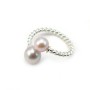 Bague réglable flexible double torsadé pour semi percées en argent 925 x 1pc