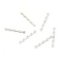 Argent 925 Barrette 4 Rangs  x 2pcs
