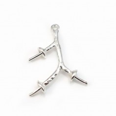 Pendentif en argent 925 trois branches corail 25mm x 1pc