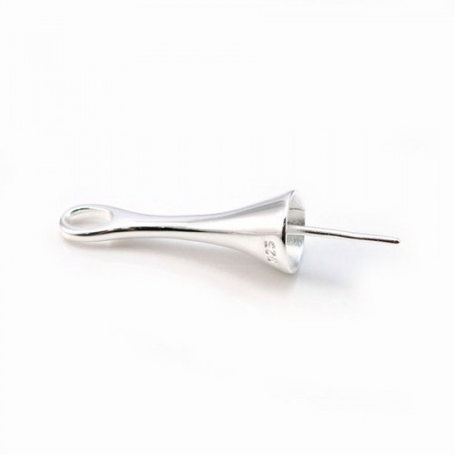 Bélière simple pour perle semi percé 8x24mm x 1pc