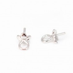 Bélière coupelle pour perles semi-percées, Argent 925 Rhodié 4mm x 4 st 