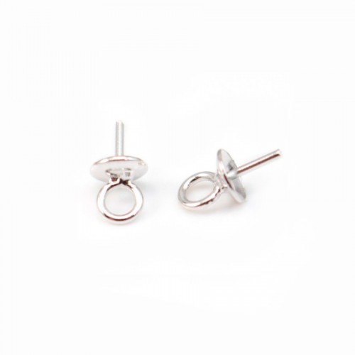 Bélière pour perles semi-percées, Argent 925, 4mm x 4  pcs