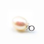 Argent  925 Rhodié Bélière coupelle 4mm pour perles semi-percés x 6PCS